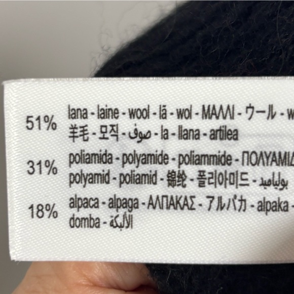 Zara Black Wool Knit Crop Top- S - Picture 5 of 6